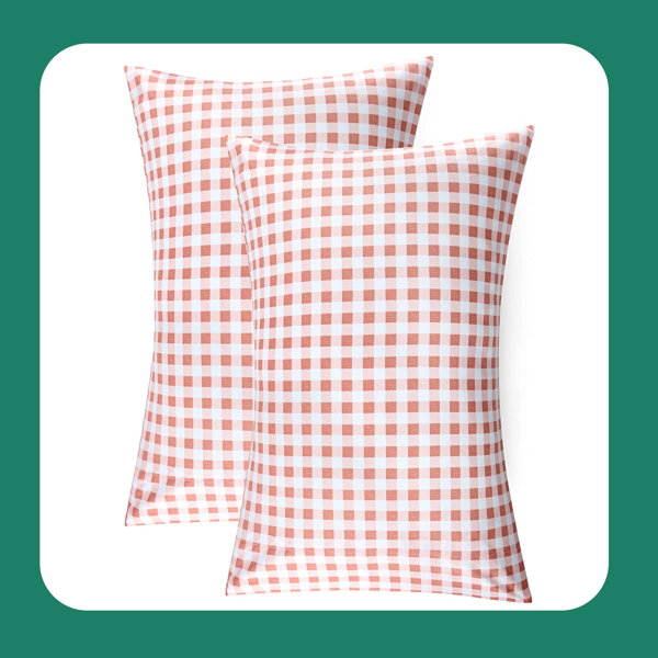 Gracie Oaks Tekelia Microfiber Gingham Pillowcase Set of 2 Wayfair